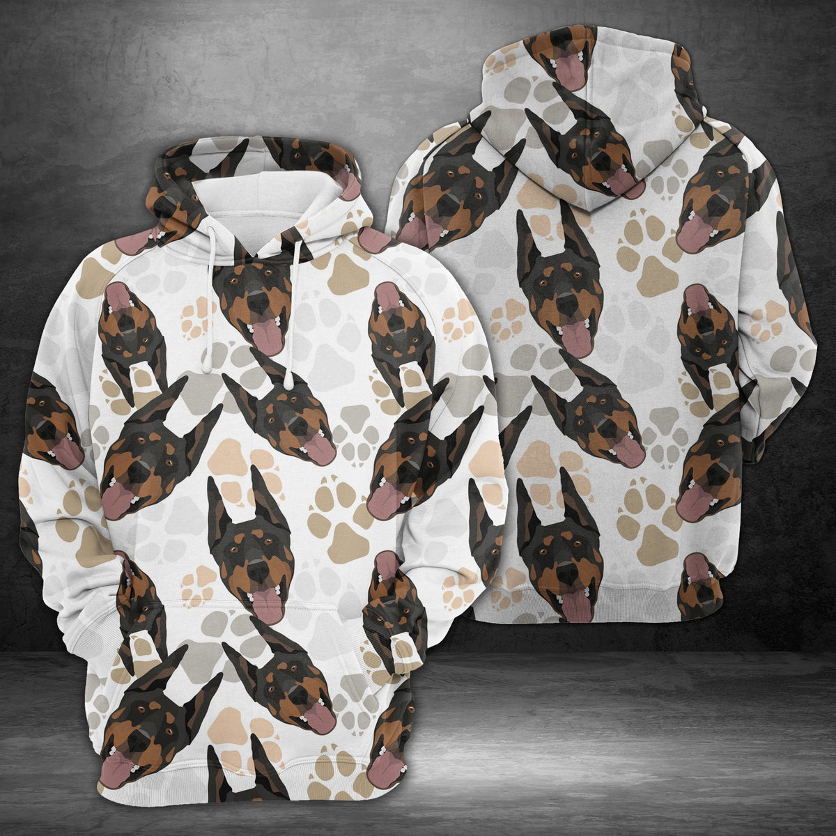 Dog Paws Doberman Unisex 3D Hoodie All Over Print