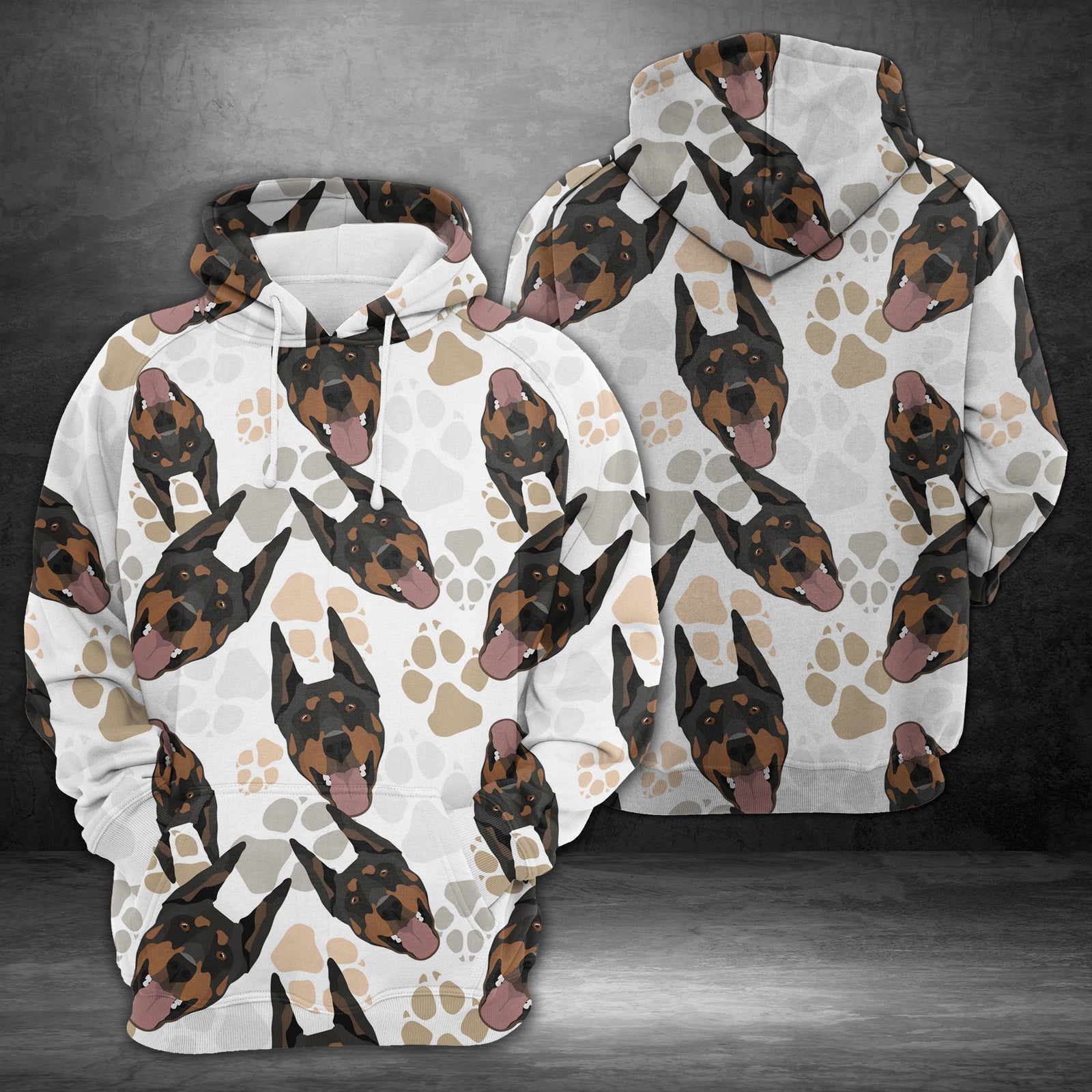 Dog Paws Doberman Unisex 3D Hoodie All Over Print