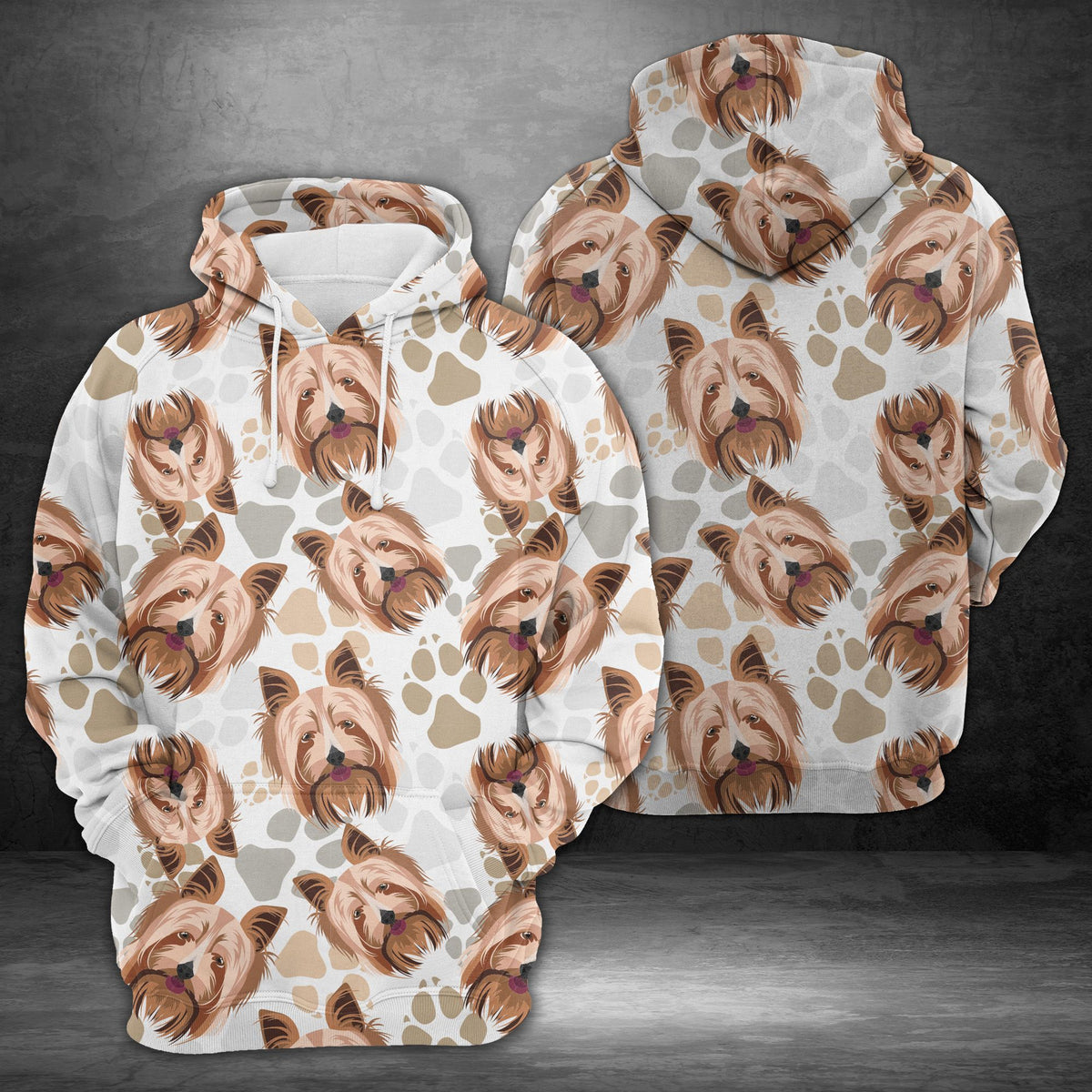Dog Paws Yorkshire Terrier Unisex 3D Hoodie All Over Print
