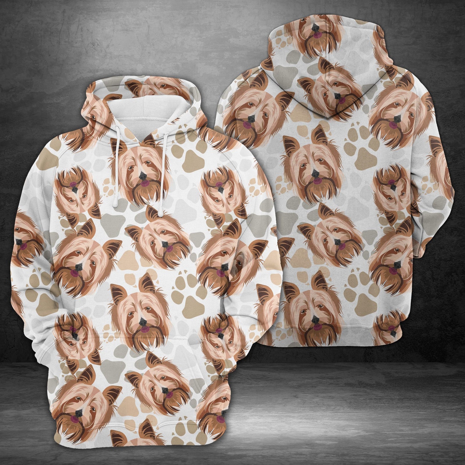 Dog Paws Yorkshire Terrier Unisex 3D Hoodie All Over Print