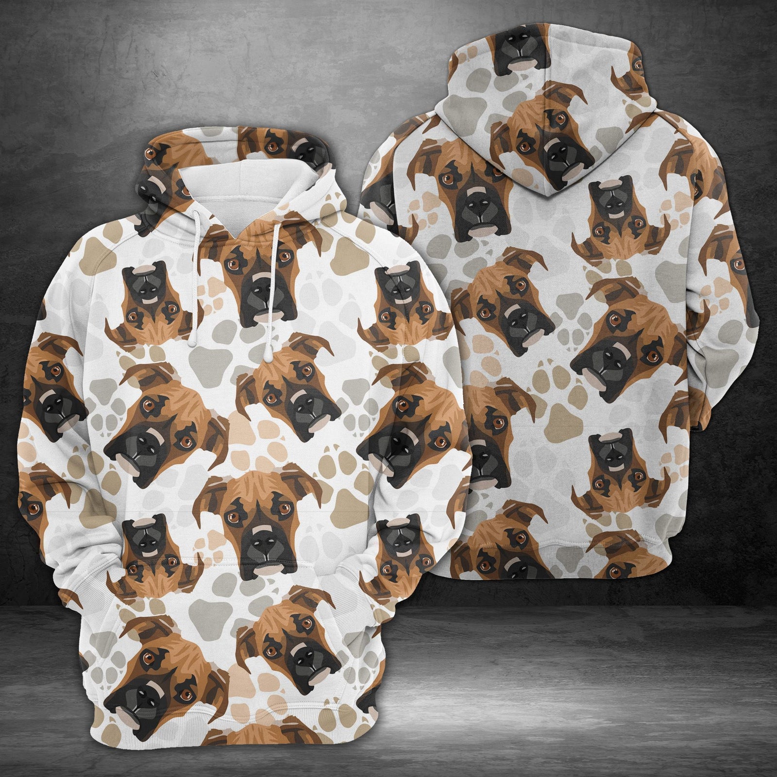 Dog Paws Boxer Unisex 3D Hoodie All Over Print