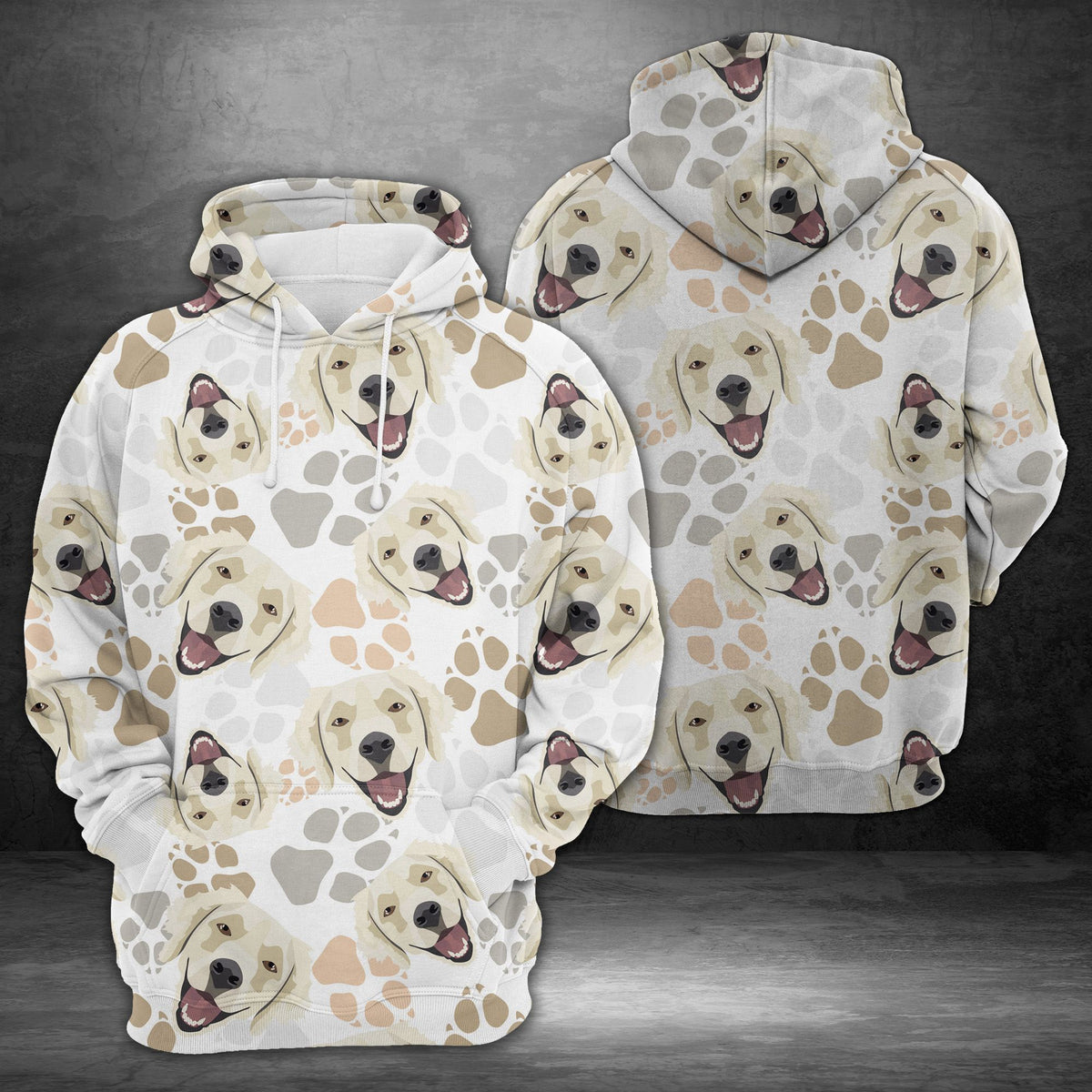 Dog Paws Golden Retriever Unisex 3D Hoodie All Over Print