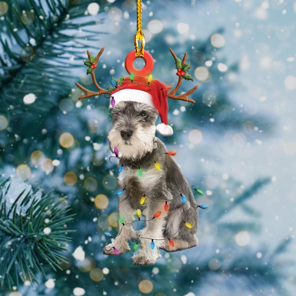 Schnauzer2 Christmas Shape Ornament