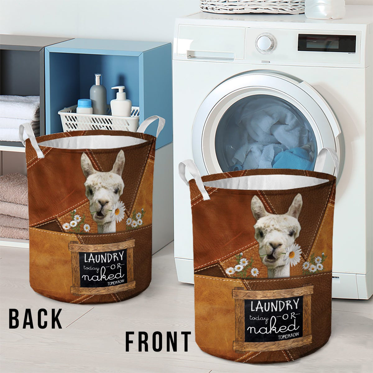 llama-laundry today or naked tomorrow laundry basket