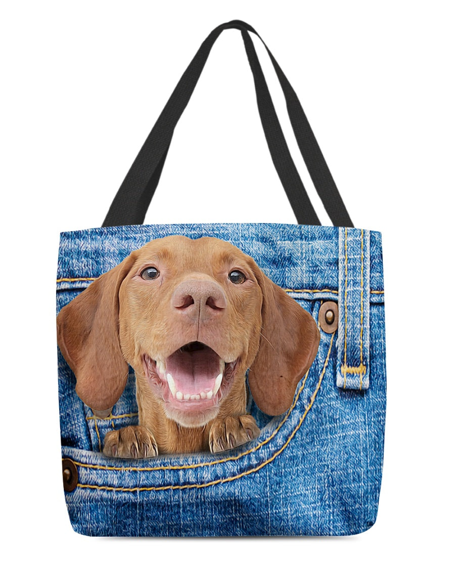 ln 2 Vizsla-in pocket-Cloth Tote Bag