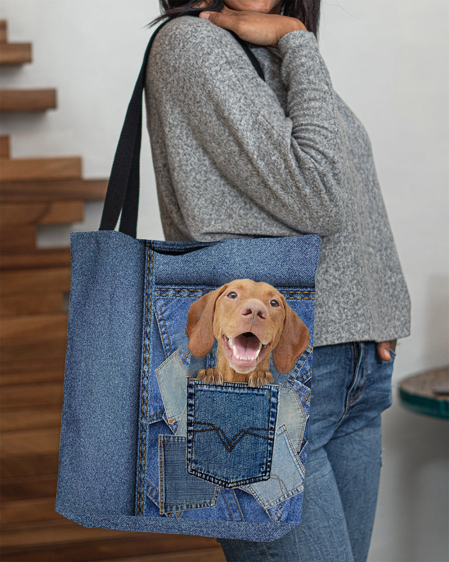 ln 2 Vizsla-in pocket2-Cloth Tote Bag