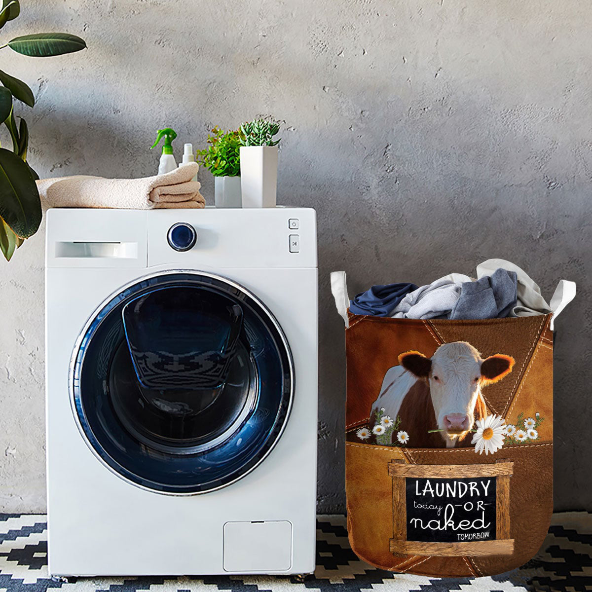 Maine Anjou-laundry today or naked tomorrow laundry basket