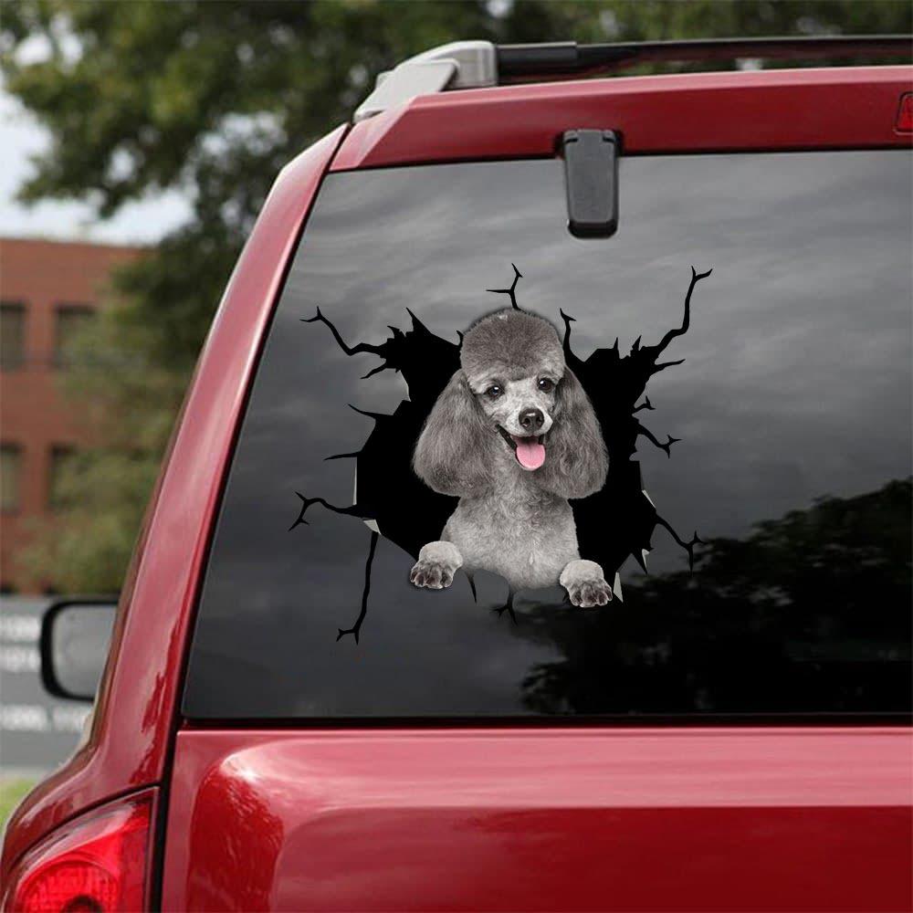 Poodle Crack Car Sticker, Toilet Sticker, Fridge Sticker 25