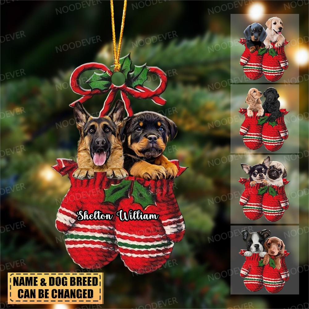 Pugs Inside your gloves Christmas Holiday - One Sided Ornament