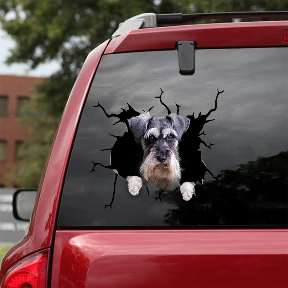 Giant Schnauzer  Crack Car Sticker, Toilet Sticker, Fridge Sticker 5