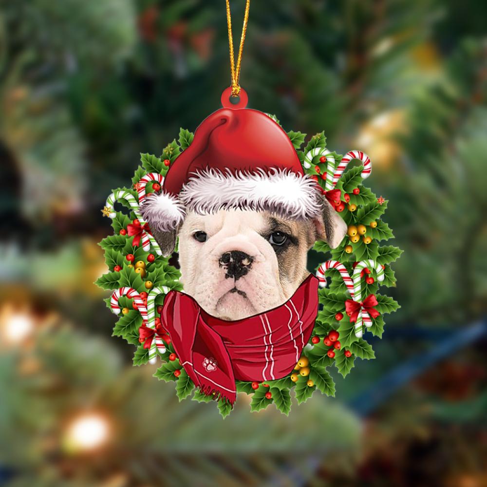 old english bulldog 1-Xmas Bandana Hanging Ornament