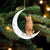 Orange Female Tabby-Sit On The Moon-Two Sided Ornament