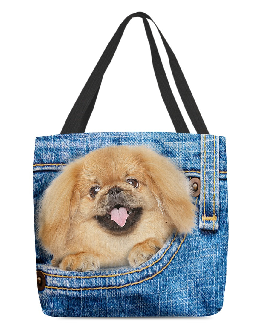 pekingese-in pocket-Cloth Tote Bag