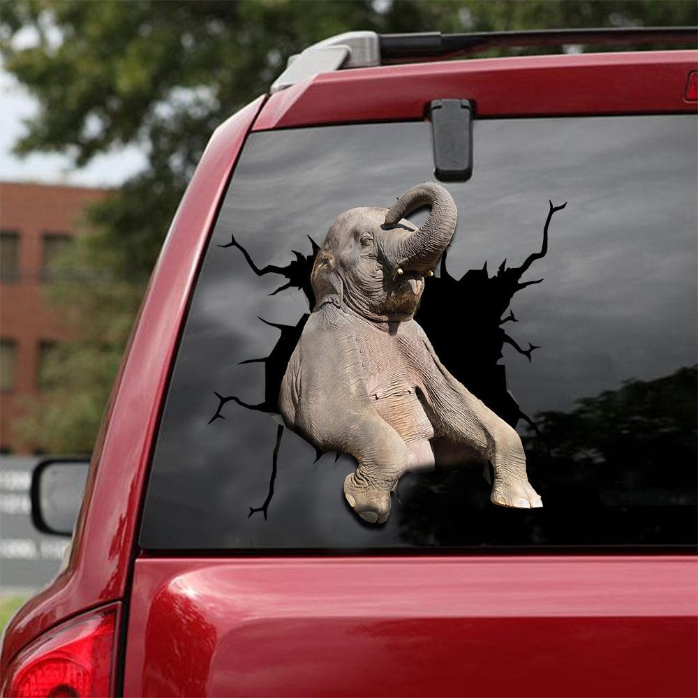 Elephant Crack Car Sticker, Toilet Sticker, Fridge Sticker 1