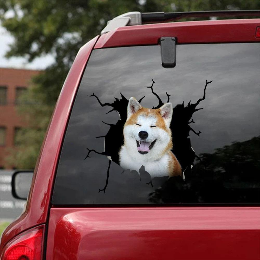 Akita Crack Car Sticker, Toilet Sticker, Fridge Sticker 20