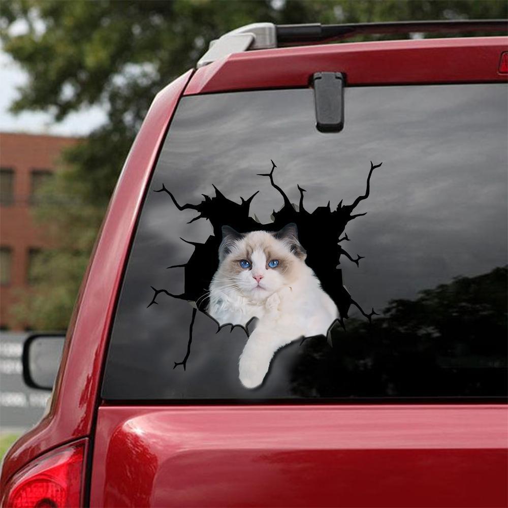 RAGDOLL CAT CRACK STICKER CATS LOVER