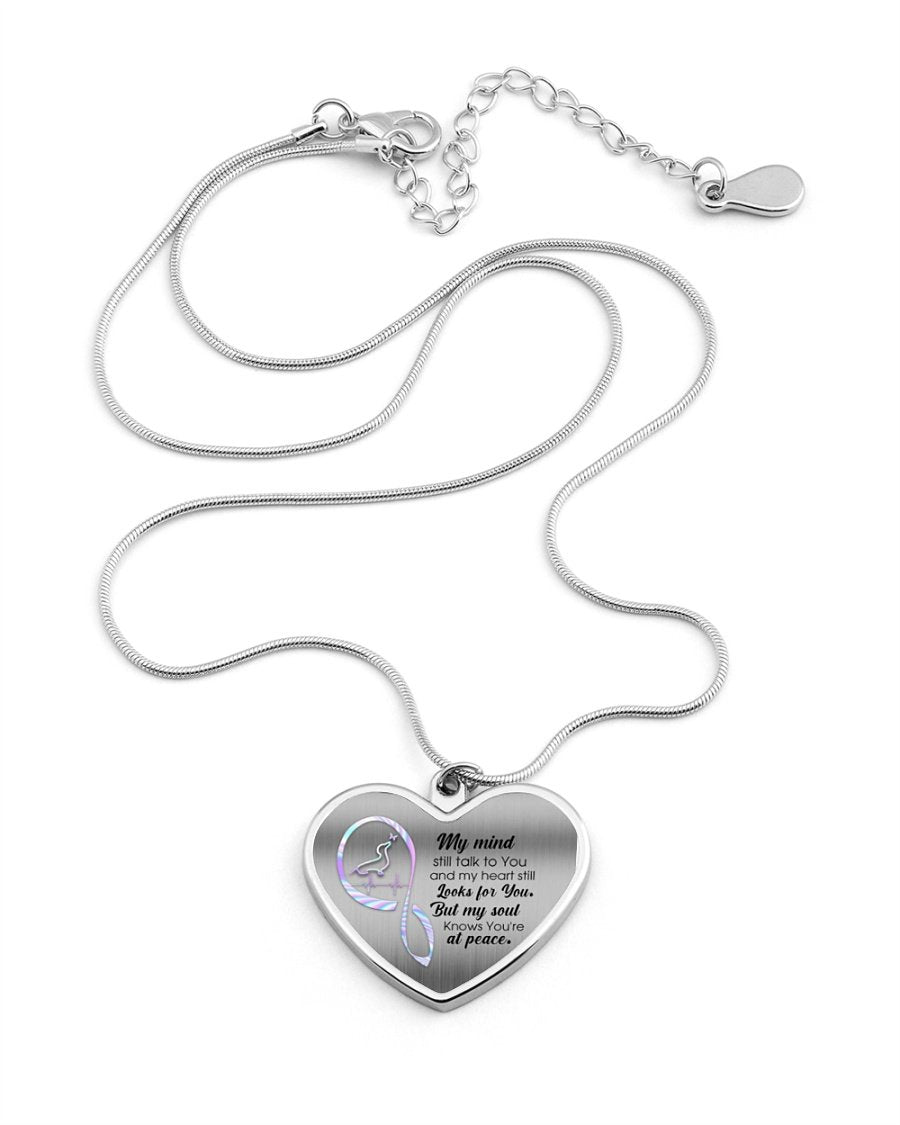 Dachshund My Mind Still Talk Metallic Heart Necklace