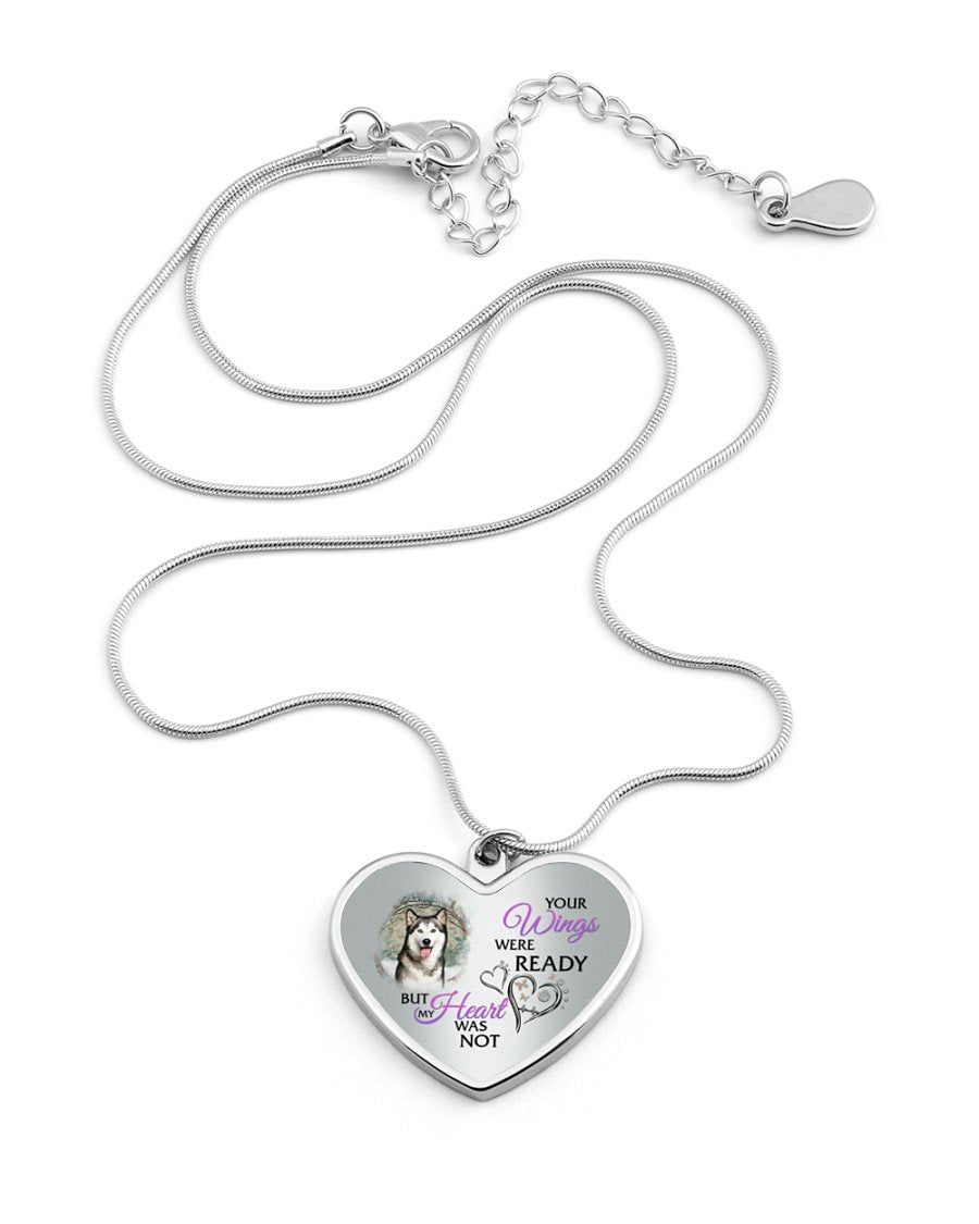 Husky Your Wings Metallic Heart Necklace