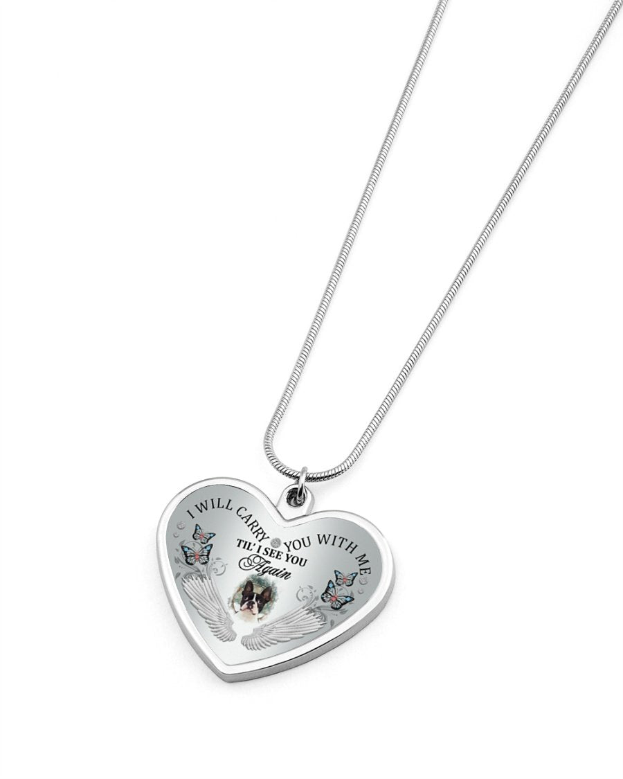 Boston I Will Carry You Metallic Heart Necklace