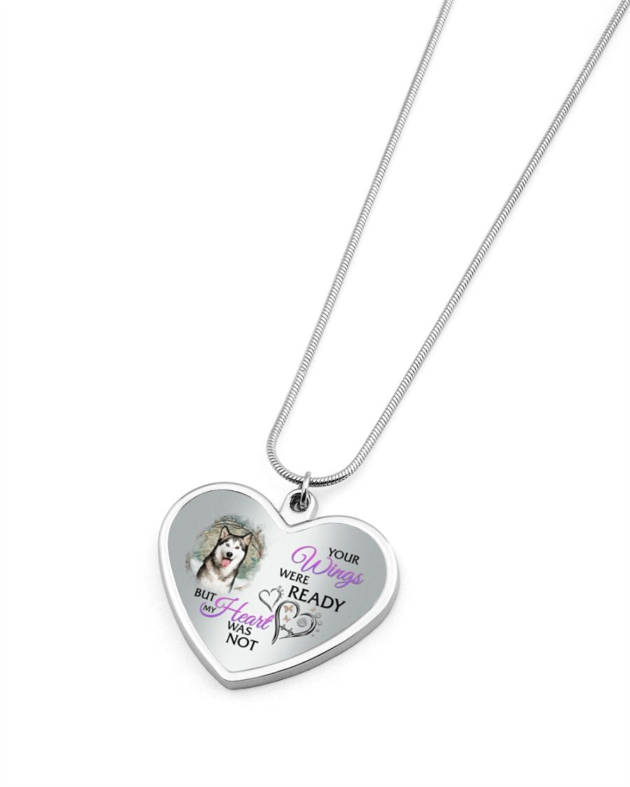Husky Your Wings Metallic Heart Necklace