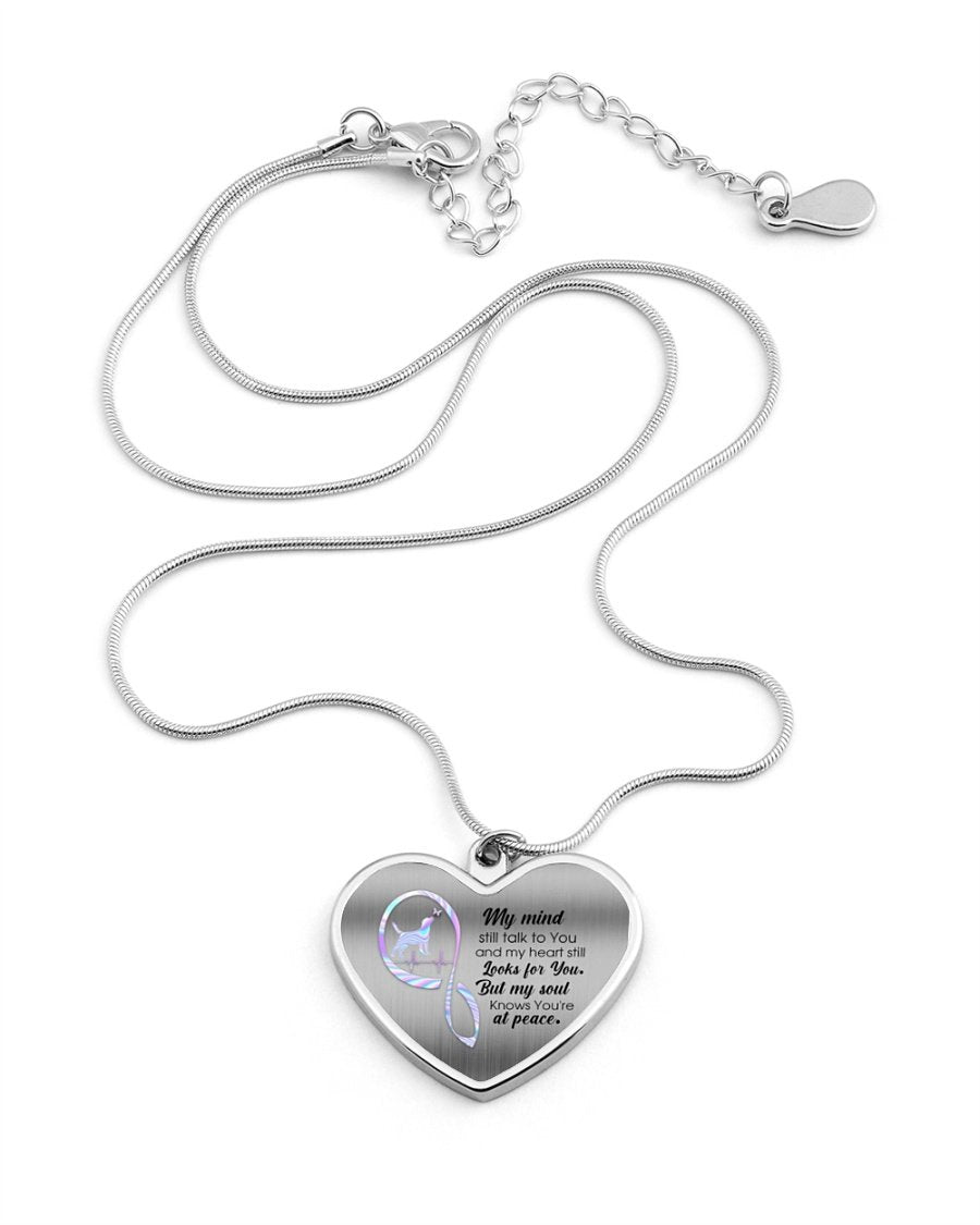 Labrador My Mind Still Talk Metallic Heart Necklace