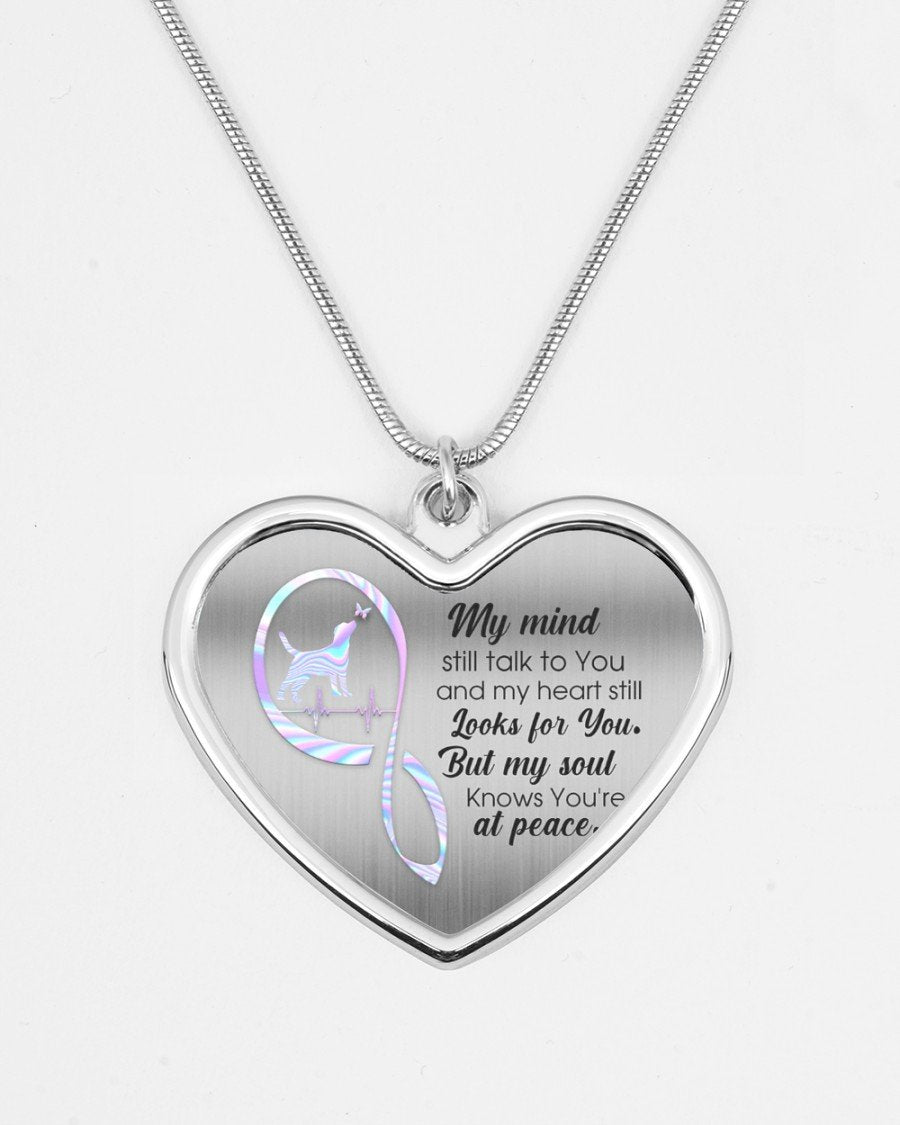 Labrador My Mind Still Talk Metallic Heart Necklace