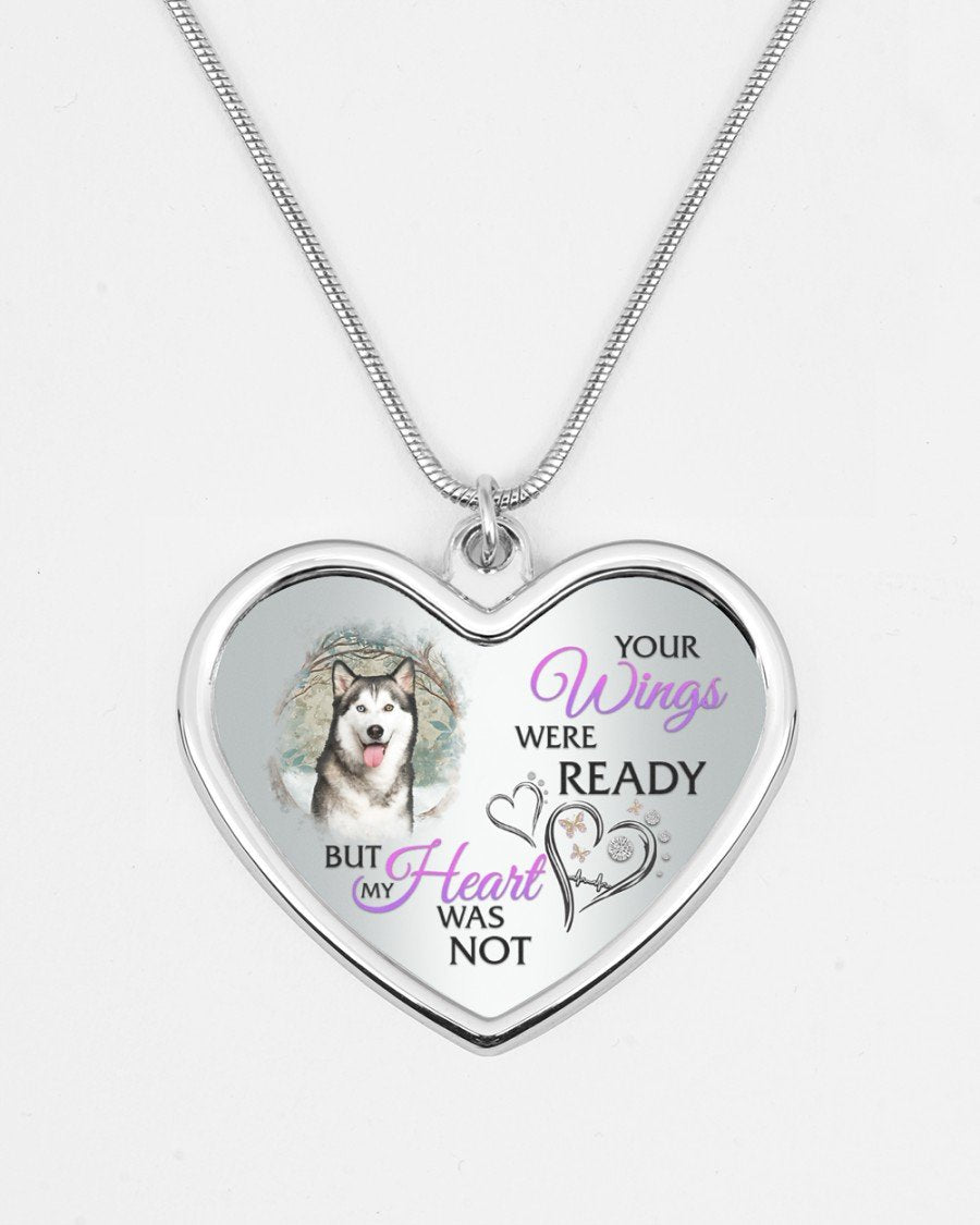 Husky Your Wings Metallic Heart Necklace