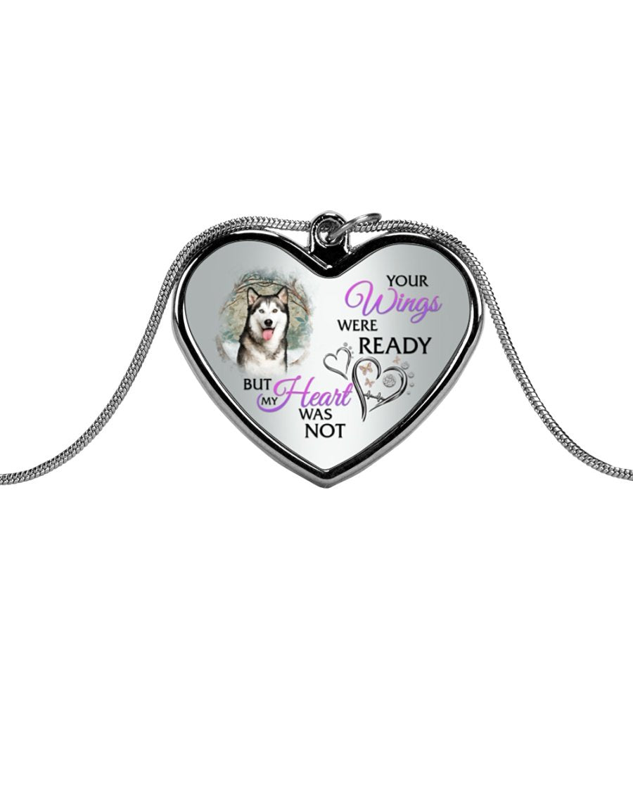 Husky Your Wings Metallic Heart Necklace