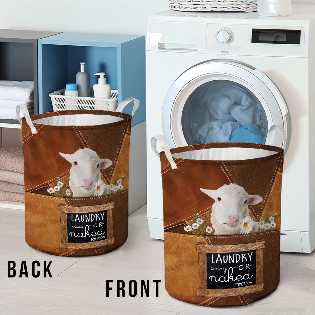 Sheep-laundry today or naked tomorrow laundry basket