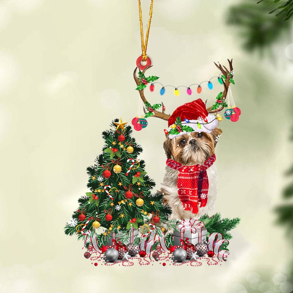 shih tzu-Christmas Tree Gift Hanging Ornament