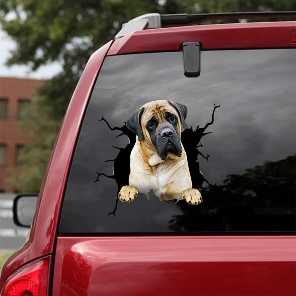 English Mastiff Crack Car Sticker, Toilet Sticker, Fridge Sticker 4