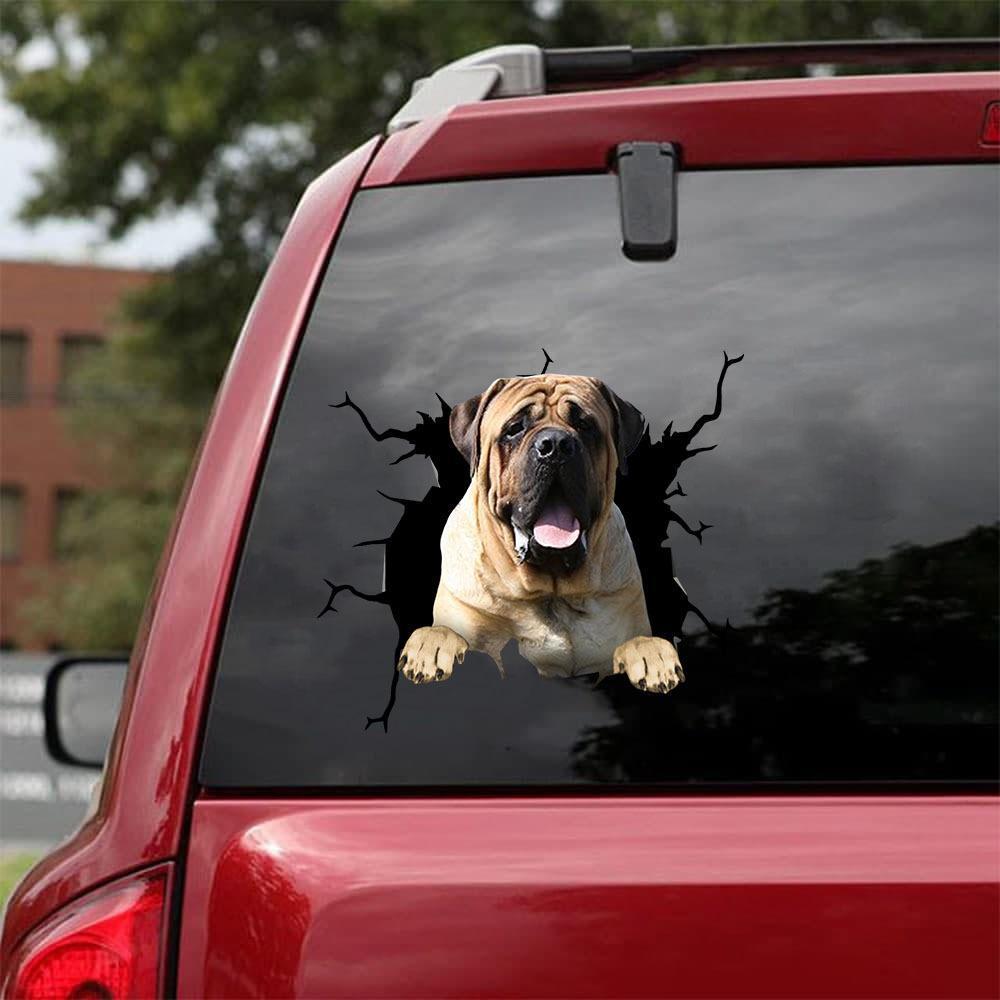 English Mastiff Crack Car Sticker, Toilet Sticker, Fridge Sticker 1