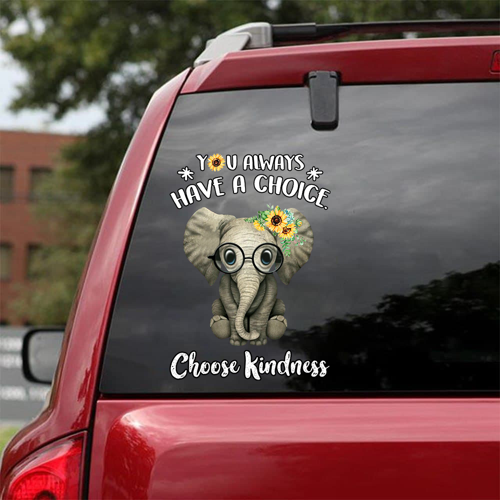 Elephant Choose Kindness Car Sticker, Toilet Sticker, Fridge Sticker 21