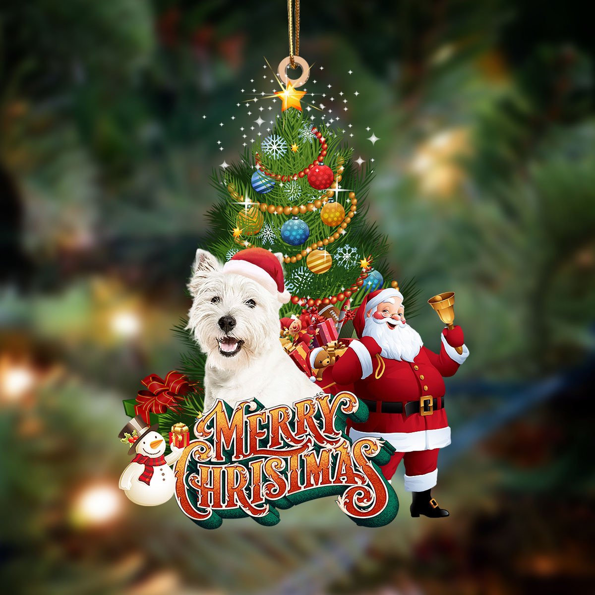 west highland white terrier-Christmas Tree&amp;Dog Hanging Ornament