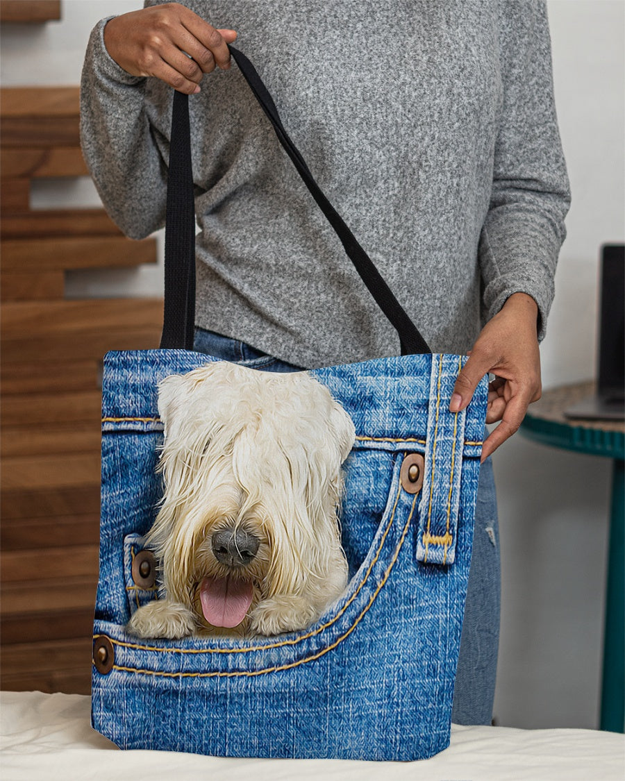 wheaten terrier-in pocket-Cloth Tote Bag