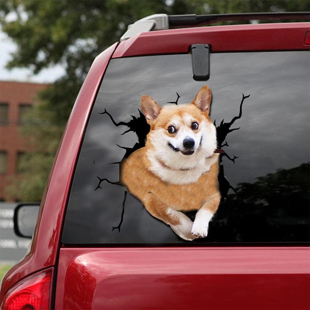 Welsh Corgi Crack Car Sticker, Toilet Sticker, Fridge Sticker 11