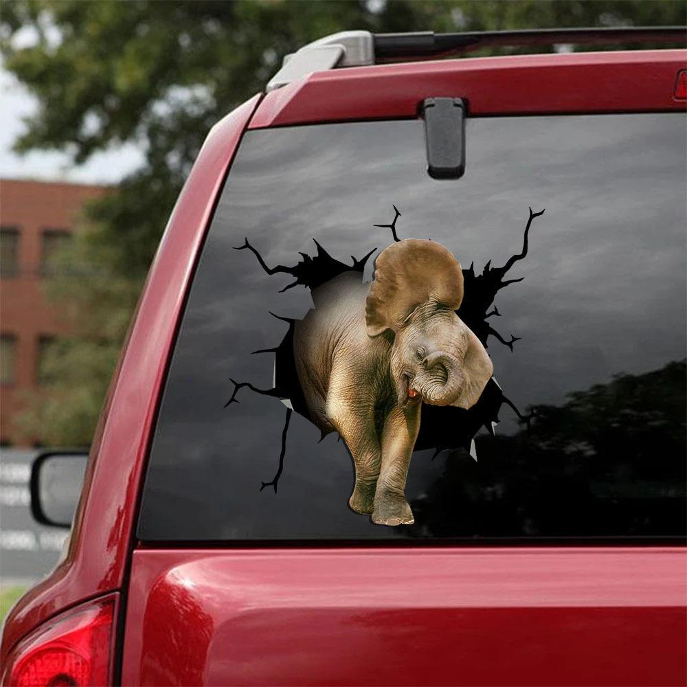 Elephant Crack Car Sticker, Toilet Sticker, Fridge Sticker 6