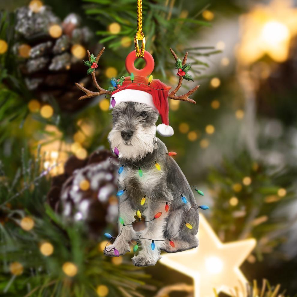 Schnauzer2 Christmas Shape Ornament