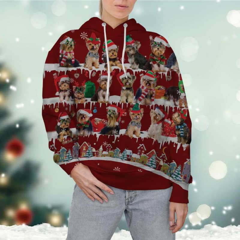 Yorkshire Terrier - Snow Christmas - 3D Hoodie