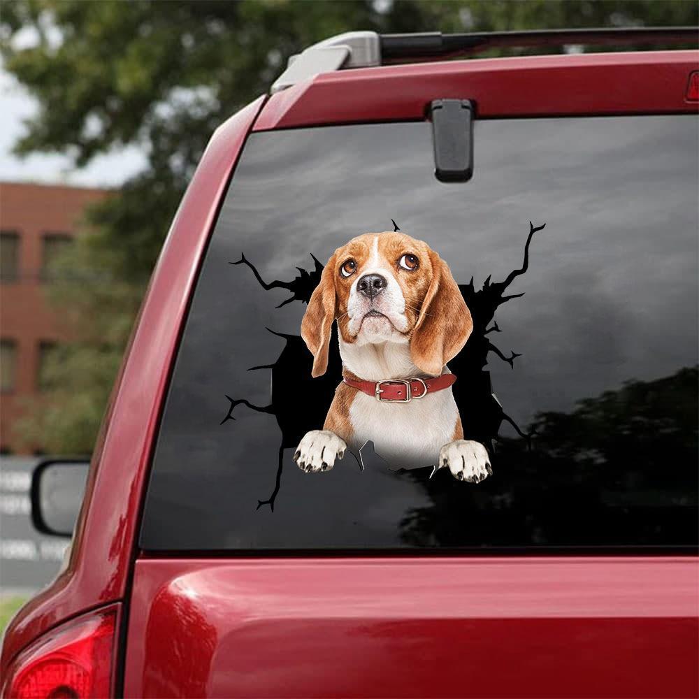 Beagle Crack Car Sticker, Toilet Sticker, Fridge Sticker 15